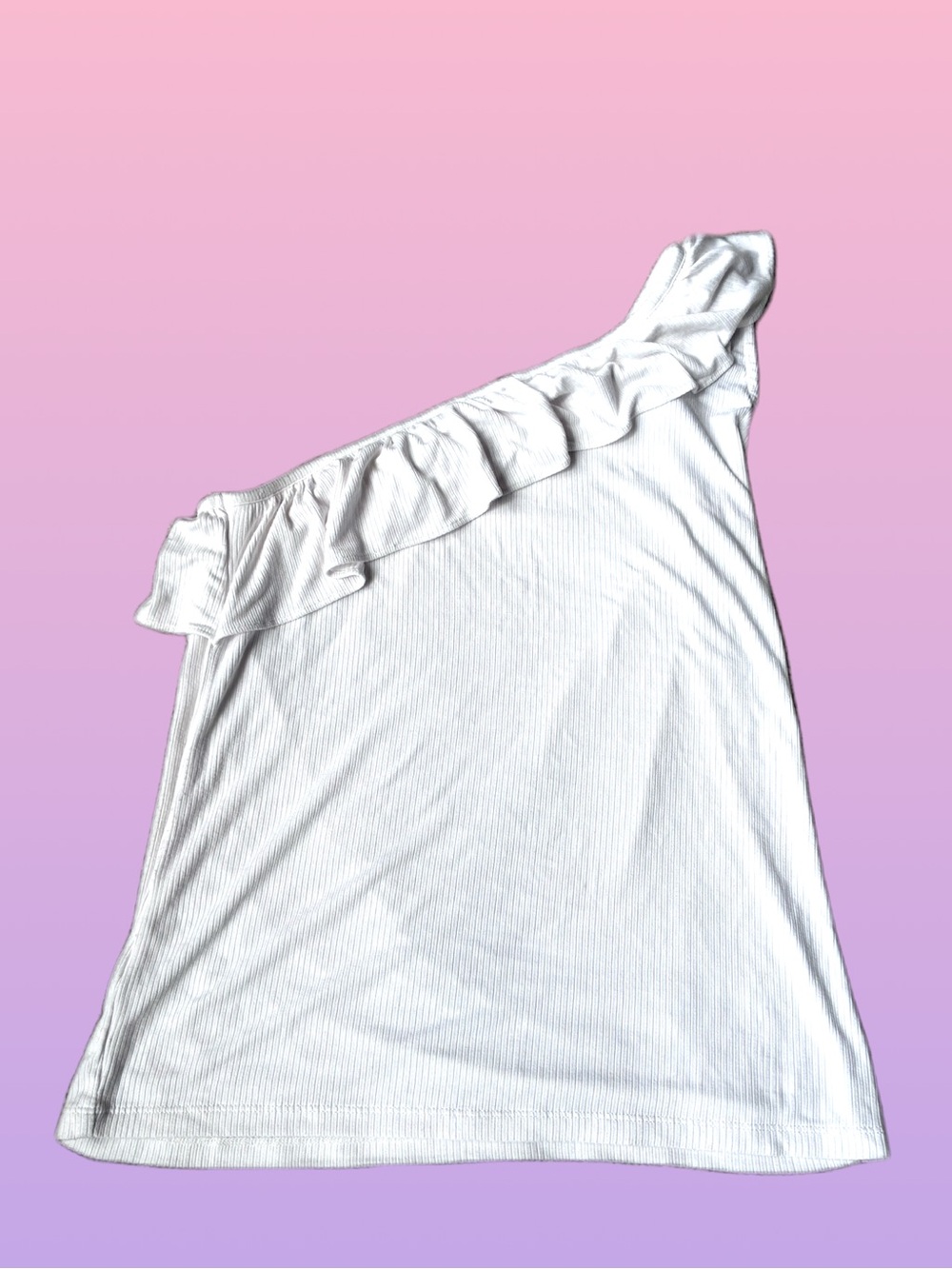 LOFT women’s white One-Shoulder Ruffled top